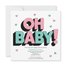 Chique en speelse Baby shower uitnodiging - Oh Bab