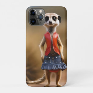 Chique en stijlvol: Meerkat Meisje in rok en jas iPhone 11 Pro Hoesje
