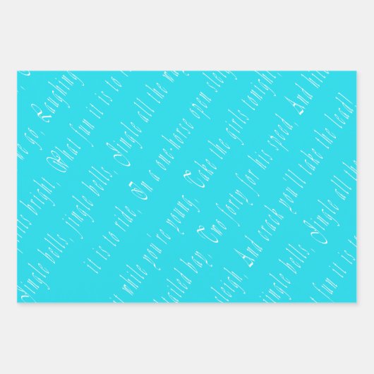 Chique en stijlvol Turquoise Blue Christmas Script Inpakpapier Vel (Voorkant)