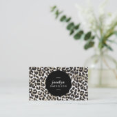 Chique en stijlvolle Leopard Print Visitekaartjes (Staand voorkant)