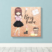 Chique en Wild meisje muur canvas kunst (Insitu (Houten vloer))