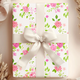 Chique Engels Rozen Waterverf Floral Cadeaupapier