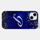 Chique faux Crystal strass letter P koninklijk bla Case-Mate iPhone Case (Achterkant (horizontaal))