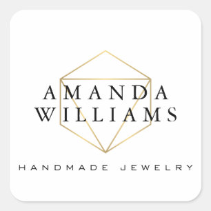 Chique Faux Gold Edelsteen Sieraden Designer Wit Vierkante Sticker