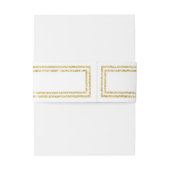 Chique Faux Gold Glitter Trim - Belly Band Uitnodigingen Wikkel (Achterkant Voorbeeld)