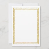 Chique Faux Gold Glittered Trim - 5x7 bruiloft uit Kaart (Achterkant)