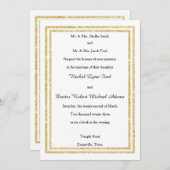 Chique Faux Gold Glittered Trim - 5x7 bruiloft uit Kaart (Voorkant / Achterkant)