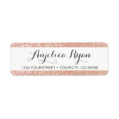 Chique Faux Roos Gold Glitter Retouradres Label (Voorkant)