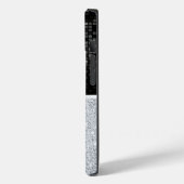 Chique faux zilver glitter zwart glitter monogram Case-Mate iPhone case (Achterkant / Links)