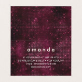 Chique florale roze Bourgogne paarse glitter monog Visitekaartjes (Binnenkant ongevouwen)