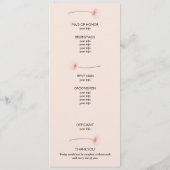 Chique Florals Roze Huwelijksceremonie Programma (Achterkant)