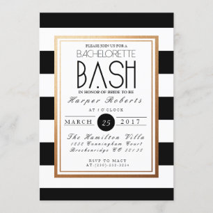 Chique & Formele Bachelorette Bash Goud & Zwart Kaart