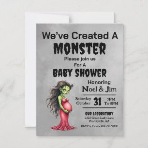 Chique Frankenstein Baby Shower Feestdagenkaart