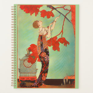 Chique Franse Art Nouveau Papegaai Vogelkooi Tuink Planner