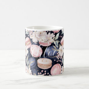 Chique Franse Blauwe Roze Macarons Koffiemok