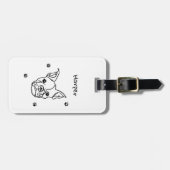 Chique Franse Bulldog Line Art: Bewerken Jouw teks Bagagelabel (Voorkant horizontaal)