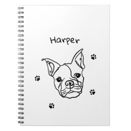 Chique Franse Bulldog Line Art: Bewerken Jouw teks Notitieboek