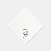 Chique Franse Bulldog Line Art: Bewerken Jouw teks Servet (Hoek)