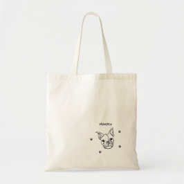 Chique Franse Bulldog Line Art: Bewerken Jouw teks Tote Bag