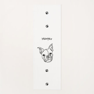 Chique Franse Bulldog Line Art: Bewerken Jouw teks Yogamat