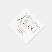 Chique Franse Parijse Ze Zei Oui Bruidsfeest Servet (Hoek)