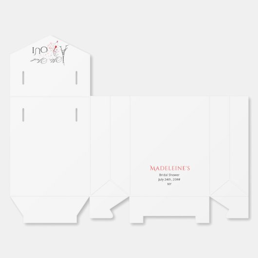 Chique Franse Parijse Ze Zei Oui Bruidsmeisjesfees Bedankdoosjes (Ongevouwen)