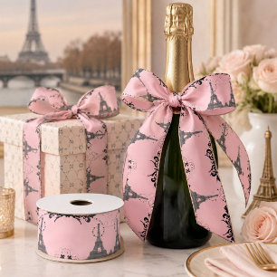 Chique Franse roze grijs vintage paris eiffeltoren Lint