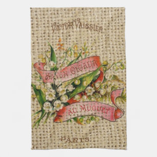 Chique Franse scripts Victoriaans bloemenkrans Par Theedoek