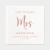Chique Future Mrs Bruidsfeest Roze Goud Folie Servetten (Voorkant)
