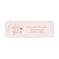 Chique Geborduurde Roze Gouden Folie Blush Baby Sh