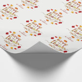 Chique Geef Dank Herfst Rustieke Thanksgiving Mono Cadeaupapier (Hoek)