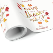 Chique Geef Dank Herfst Rustieke Thanksgiving Mono Cadeaupapier (Rol Hoek)