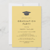 Chique geel Afstudeerder Pet foto Graduation Party Kaart (Voorkant)