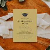 Chique geel Afstudeerder Pet Graduation Party Kaart