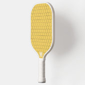 Chique Geel Geometrisch Patroon Modern Monogram Pickleball Paddle (Links)
