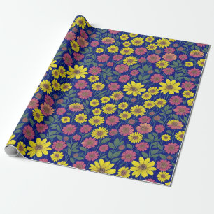 Chique geel roze madeliefjes bloem botanische tuin cadeaupapier