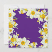 Chique Geel Wit Daffodil Bloemen Paarse Verjaardag Kaart (Achterkant)
