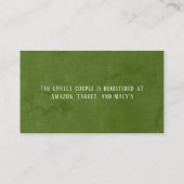 Chique Geen Hydrangea Vlinder Trouwregister Informatiekaartje (Achterkant)