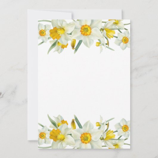 Chique gele Daffodil lente bloemenverjaardag Kaart (Achterkant)