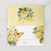 Chique gele hortensia vlinder bruiloft (Buitenkant ongevouwen)