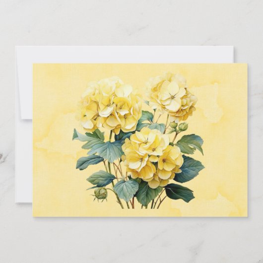 Chique gele Hydrangea vlinder dank u kaarten (Achterkant)