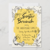 Chique gele Pasen brunch Kaart (Voorkant)