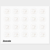 Chique gelukkig ooit na gouden script bruiloft ronde sticker (Vel)
