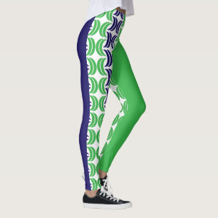Chique geometrie: Blauw Groen Moderne Leggings