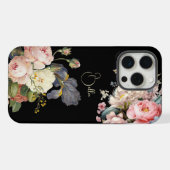 Chique Gepersonaliseerde Rozen & Iris iPhone Hoesje (Achterkant horizontaal)