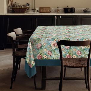 Chique Geraffineerde Rococo Bloemen Zachte Pastelk Tafelkleed