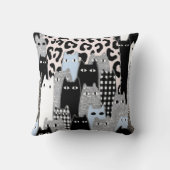 Chique geruite en geruite kattenpatroon patchwork kussen (Achterkant)