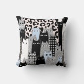 Chique geruite en geruite kattenpatroon patchwork kussen (Voorkant)