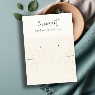 Chique Gespikkelde Gouden Witte Oorbel Ketting Dis Visitekaartje