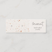 Chique gespikkelde roest witte textuur oorbel houd mini visitekaartje (Voorkant)